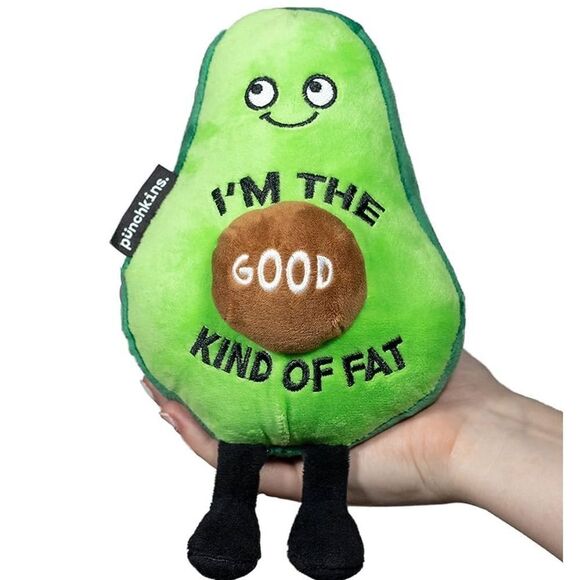 punchkins Avocado “I’m the good kind of fat” Emotional Support Plush Toy - Picture 3 of 11